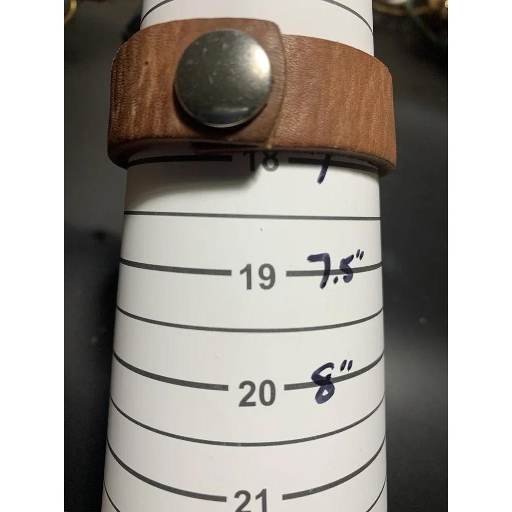 Tanner Goods Leather Brown Bracelet Wristband cuff Snap Button